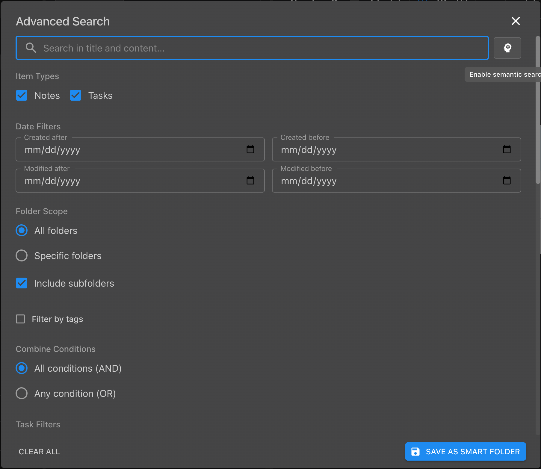 Semantic search results