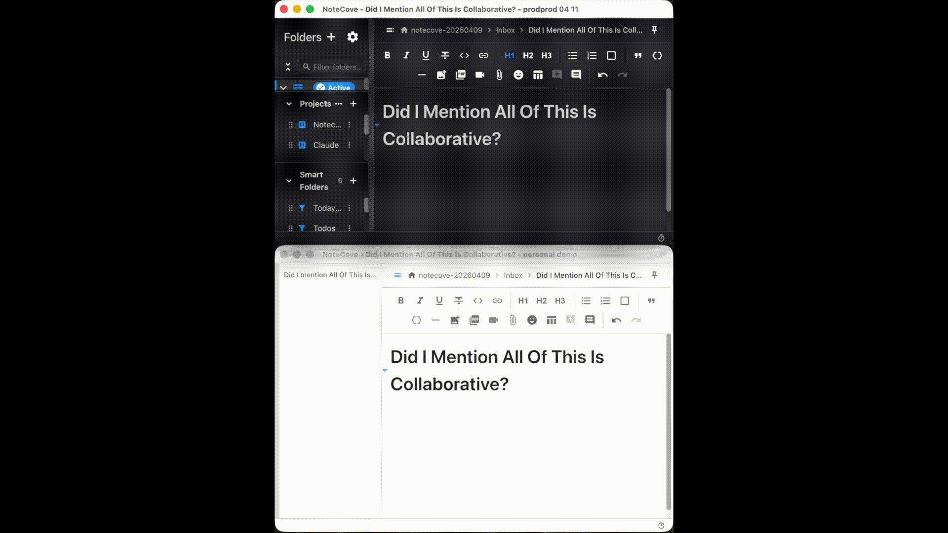 Collaborative editing