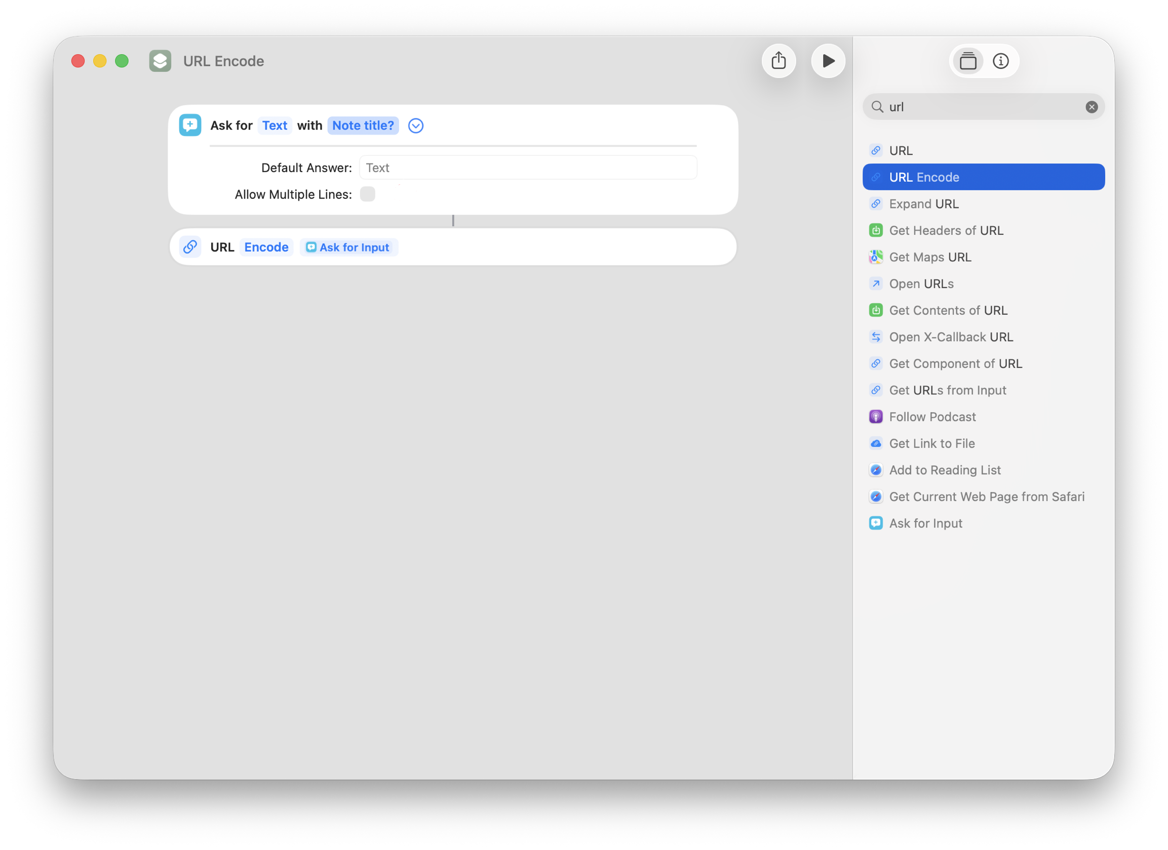 URL Encode action