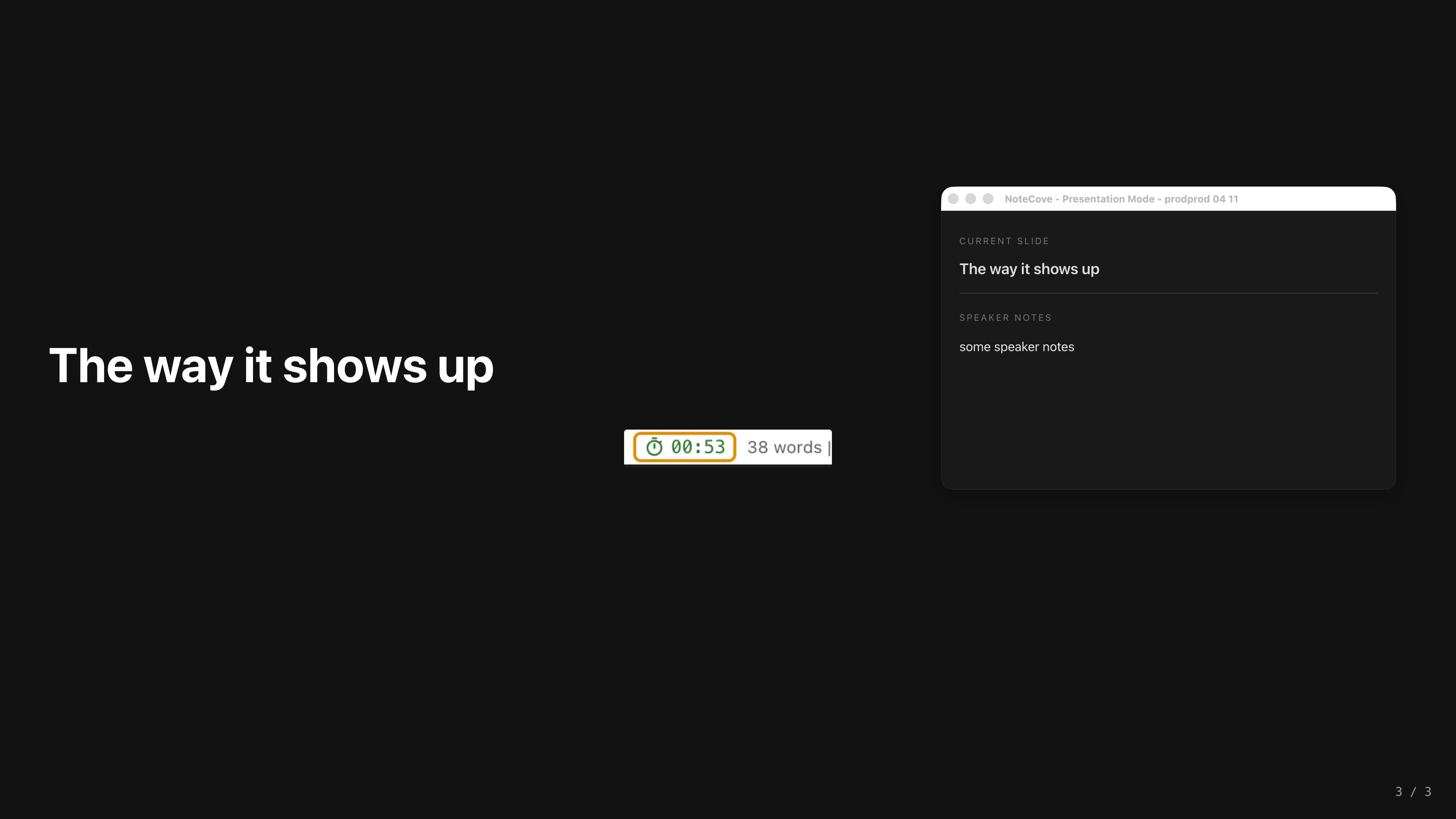 Speaker notes window